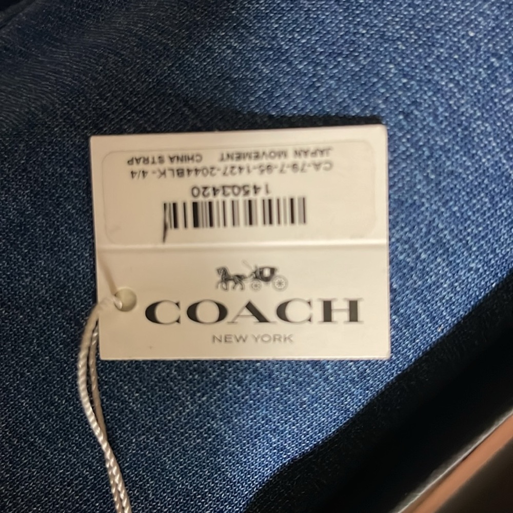 Coach gold tone watch with black rubber like band NWT - Picture 5 of 8